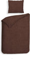 Heckettlane Franela Dekbedovertrek - Eenpersoons - Flanel - 140x200-220cm - Bruin
