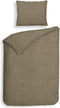 Heckettlane Franela Dekbedovertrek - Eenpersoons - Flanel - 140x200-220cm - Taupe