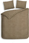 Heckettlane Franela Dekbedovertrek - Eenpersoons - Flanel - 140x200-220cm - Taupe