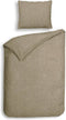 Heckettlane Franela Dekbedovertrek - Eenpersoons - Flanel - 140x200-220cm - Natural