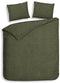 Heckettlane Franela Dekbedovertrek - Eenpersoons - Flanel - 140x200-220cm - Groen