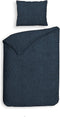 Heckettlane Franela Dekbedovertrek - Lits-jumeaux - Flanel - 240x200-220cm - Blauw