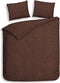 Heckettlane Franela Dekbedovertrek - Lits-jumeaux - Flanel - 240x200-220cm - Bruin