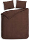 Heckettlane Franela Dekbedovertrek - Lits-jumeaux - Flanel - 260x200-220cm - Bruin