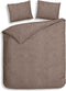 Heckettlane Franela Dekbedovertrek - Lits-jumeaux - Flanel - 240x200-220cm - Taupe
