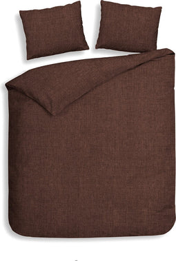 Heckettlane Franela Dekbedovertrek - Tweepersoons - Flanel - 200x200-220cm - Bruin