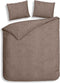 Heckettlane Franela Dekbedovertrek - Tweepersoons - Flanel - 200x200-220cm - Taupe