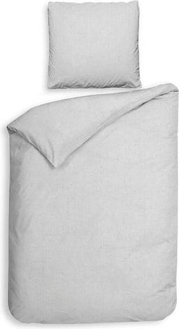 Heckettlane Franela - Flanel - Dekbedovertrek - Eenpersoons - 140x200/220 cm - Silver Grey