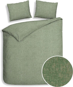 Heckettlane Franela - Flanel - Dekbedovertrek - Tweepersoons - 200x200/220 cm - Green