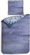 Heckettlane Hannia Dekbedovertrek - Eenpersoons - Katoensatijn - 140x200-220cm - Blauw
