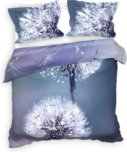 Heckettlane Hannia Dekbedovertrek - Lits-jumeaux - Katoensatijn - 260x200-220cm - Blauw
