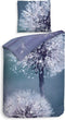 Heckettlane Hannia Dekbedovertrek - Lits-jumeaux - Katoensatijn - 240x200-220cm - Blauw