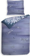 Heckettlane Hannia Dekbedovertrek - Lits-jumeaux - Katoensatijn - 240x200-220cm - Blauw
