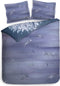 Heckettlane Hannia Dekbedovertrek - Lits-jumeaux - Katoensatijn - 240x200-220cm - Blauw