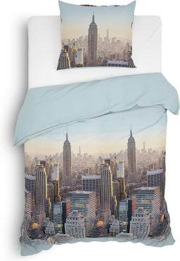 Heckettlane Hayden Dekbedovertrek - Eenpersoons - Flanel - 140x200-220cm - Blauw