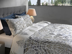 Heckettlane Ibernia Dekbedovertrek - Lits-jumeaux - Bamboe - 260x200-220cm - Wit