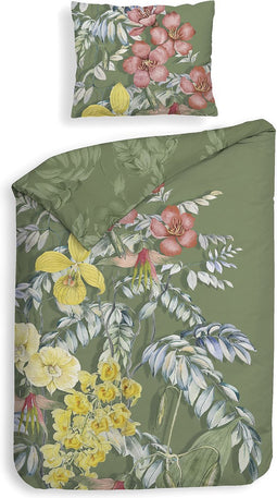 Heckettlane Jean Dekbedovertrek - 100% Katoen-Satijn - 140x220 - Groen