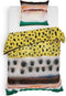 Heckettlane Kiko Dekbedovertrek - Eenpersoons - Katoensatijn - 140x200-220cm - Geel