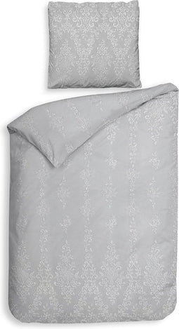 Heckettlane Lacey Dekbedovertrek - Eenpersoons - Katoen - 140x200-220cm - Grijs