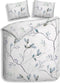 Heckettlane Leafy Dekbedovertrek - Lits-jumeaux - Katoen - 240x200-220cm - Wit