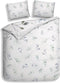 Heckettlane Leafy Dekbedovertrek - Lits-jumeaux - Katoen - 240x200-220cm - Wit