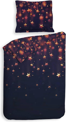 Heckettlane Lilou - Flanel - Dekbedovertrek - Eenpersoons - 140x200/220 cm - Night Purple