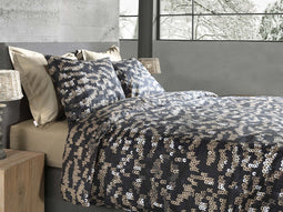 Heckettlane Lio Dekbedovertrek - Lits-jumeaux - Flanel - 260x200-220cm - Goud