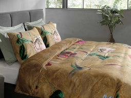 Heckettlane Luisa Dekbedovertrek - Lits-jumeaux - Bamboe - 260x200-220cm - Goud