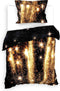 Heckettlane Lumina Dekbedovertrek - Lits-jumeaux - Katoensatijn - 260x200-220cm - Zwart