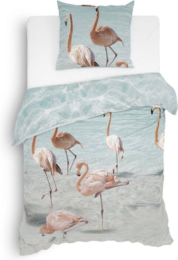 Heckettlane Madiki Dekbedovertrek - Eenpersoons - Katoensatijn - 140x200-220cm - Roze