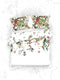 Heckettlane Moires Dekbedovertrek - Tweepersoons - Katoensatijn - 200x200-220cm - Wit