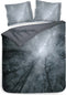 Heckettlane Myrthe Dekbedovertrek - Lits-jumeaux - Katoensatijn - 260x200-220cm - Antraciet