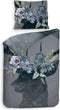 Heckettlane Myrthe Dekbedovertrek - Lits-jumeaux - Katoensatijn - 260x200-220cm - Antraciet