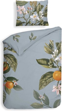 Heckettlane Palmira Dekbedovertrek - 100% Katoen-Satijn - 140x220 - Blauw