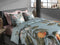Heckettlane Palmira Dekbedovertrek - 100% Katoen-Satijn - 200x220-NL-BE - Blauw