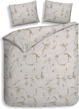 Heckettlane Rosalie Dekbedovertrek - 100% Katoen-Flanel - 240x220 - Grijs
