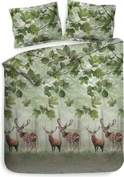 Heckettlane Tobias Dekbedovertrek - Tweepersoons - Flanel - 200x200-220cm - Groen