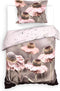 Heckettlane Zalia Dekbedovertrek - Eenpersoons - Katoensatijn - 140x200-220cm - Grijs