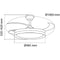 Plafondventilator CristalRecord EVO RETRAC Transparant 72 W