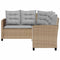 vidaXL - Tuinbank - met - tafel - en - kussens - L-vormig - beige - poly - rattan