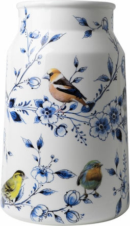 Heinen Delfts Blauw vaas Melkbus bosvogels