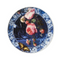 Heinen Delftsblauw wandbord bloemen van de gouden eeuw groot