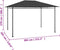 vidaXL - Prieel - 180 - g/m² - 384x281x270 - cm - antracietkleurig