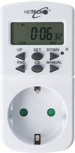 HeiTech Stopcontact met Timer - 10 Programma's - Wit