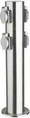 Heitronic 35104 Buitenstopcontact 4-voudig RVS Kinderbeveiliging
