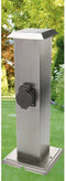 Heitronic 35107 Buitenstopcontact 2-voudig RVS, Zwart