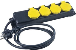 Heitronic 45058 Stekkerdoos zonder schakelaar Zwart/geel Kinderbeveiliging