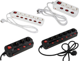 Heitronic 45190 Stekkerdoos met schakelaar 3-voudig Wit Randaarde stekker 1 stuk(s)