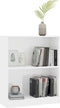vidaXL - Boekenkast - 60x24x76 - cm - bewerkt - hout - hoogglans - wit