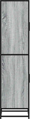vidaXL - Hoge - kast - 35,5x35x139 - cm - bewerkt - hout - en - metaal - grijs - sonoma